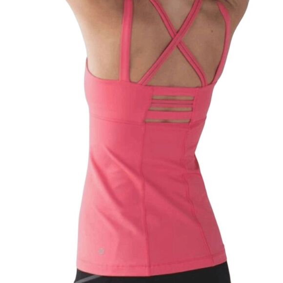 LULULEMON ATHLETICA Happy Strappy Tank 'Pink Lemonade' Size 6 - Picture 2 of 8